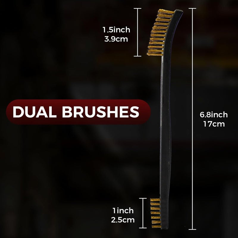 PINGMIC 12 Pack Double-Ended Gun Cleaning Brushes Set, Brass Brush Gun Cleaning -Nylon Handle - All Purpose Cleaning Supplies Kit - Image 2